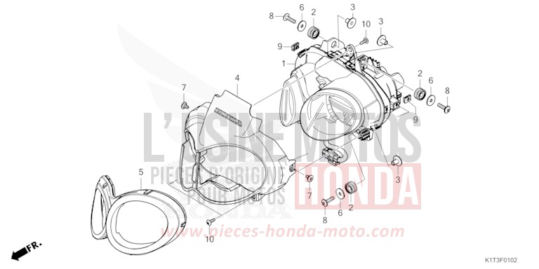 PROJECTEUR (CRF250LR/LRA,CRF300LR/LRA) de CRF300LRA EXTREME RED (R292) 2021