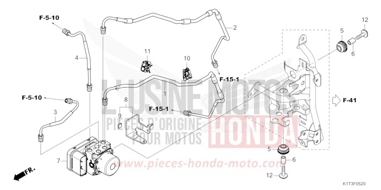 MODULATEUR ABS/TUYAU DE FREIN (CRF250LRA/300LA/LRA) de CRF300LA EXTREME RED (R292) 2021