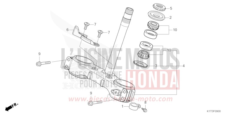 TIGE DE DIRECTION de CRF300LRA EXTREME RED (R292) 2021