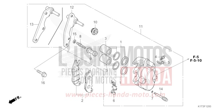 ETRIER DE FREIN AVANT de CRF300LA EXTREME RED (R292) 2021