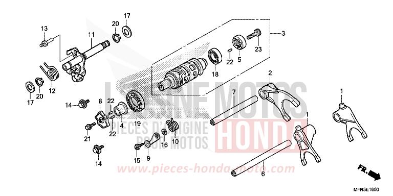BARILLET DE SELECTION de CB1000R MAT CYNOS GRAY METALLIC (NH312) 2014
