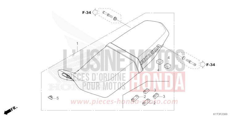 SIEGE de CRF300LRA EXTREME RED (R292) 2021