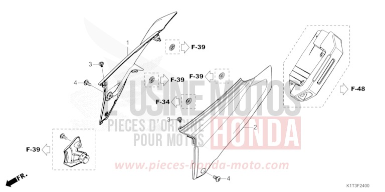 COUVERCLE LATERAL de CRF300LRA EXTREME RED (R292) 2021