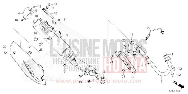 SILENCIEUX D'ECHAPPEMENT de CRF300LA EXTREME RED (R292) 2021
