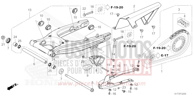 BRAS OSCILLANT de CRF300LRA EXTREME RED (R292) 2021
