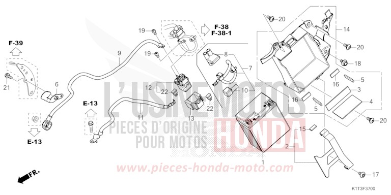 BATTERIE de CRF300LRA EXTREME RED (R292) 2021