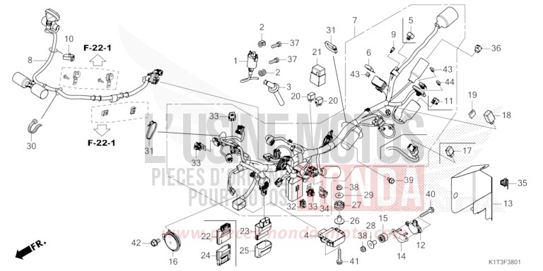 FAISCEAU DES FILS (CRF250LR/LRA,CRF300LR/LRA) de CRF300LRA EXTREME RED (R292) 2021