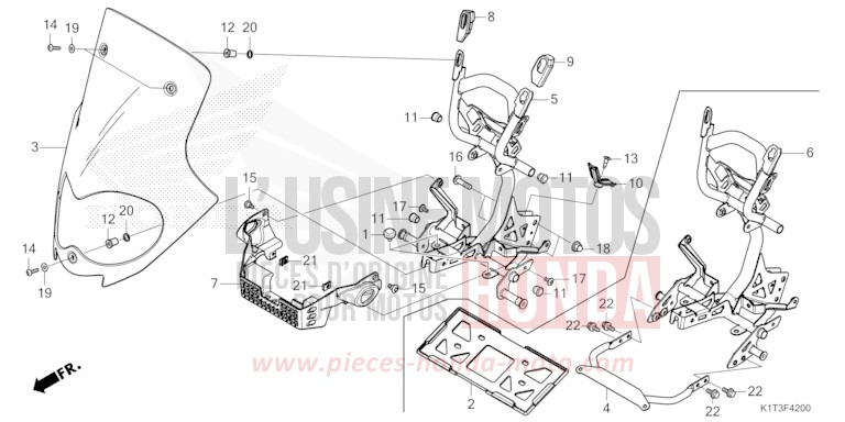 PARE-BRISE de CRF300LRA EXTREME RED (R292) 2021