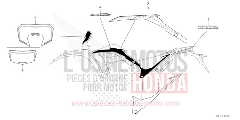 MARQUE/RAYURE (CRF300L/LA) de CRF300LA EXTREME RED (R292) 2021