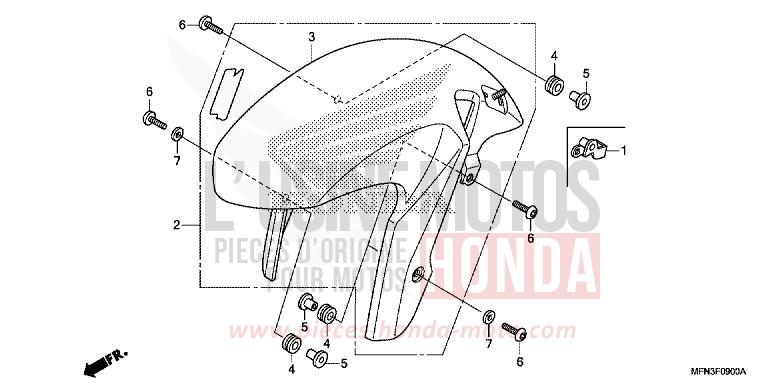 AILE AVANT de CB1000R MAT CYNOS GRAY METALLIC (NH312) 2014