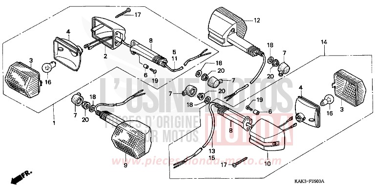 CLIGNOTANT de CRM125R SHASTA WHITE (NH138) 1990