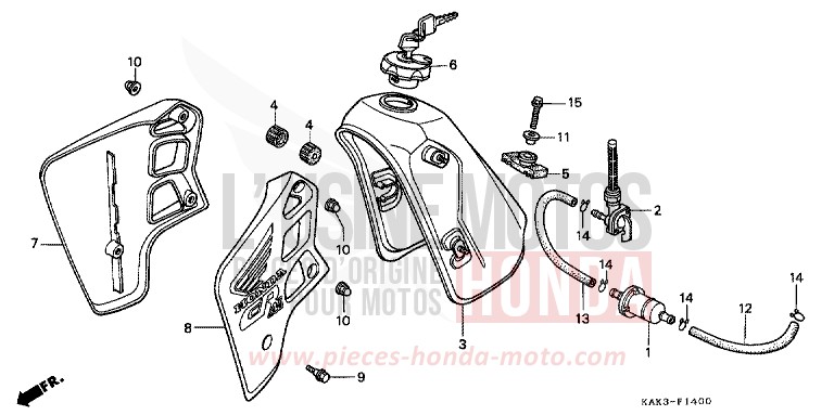 RESERVOIR A CARBURANT de CRM125R NOIR (NH1) 1993
