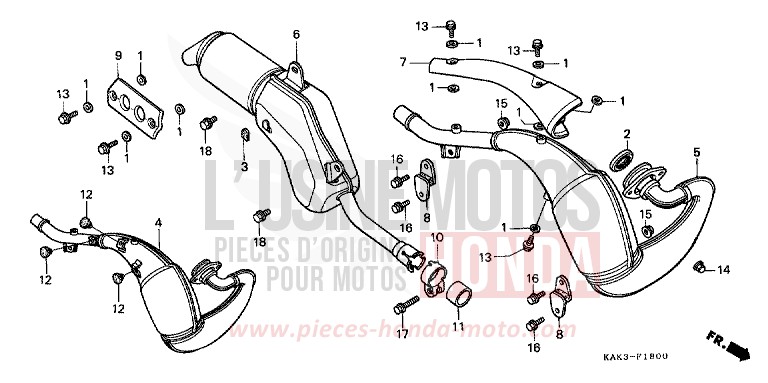 SILENCIEUX D'ECHAPPEMENT de CRM125R NOIR (NH1) 1993