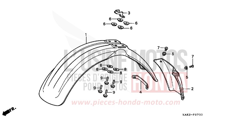 AILE AVANT de CRM125R PRIME GREEN (G124) 1993