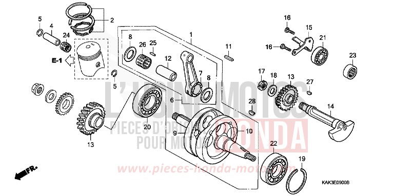 VILEBREQUIN/PISTON de CRM125R SHASTA WHITE (NH138) 1993