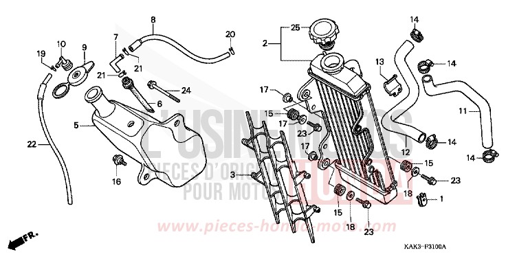 RADIATEUR de CRM125R SHASTA WHITE (NH138) 1993