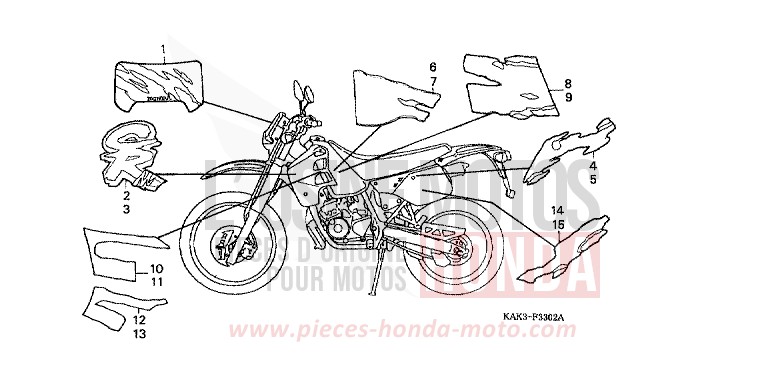 RAYURE/MARQUE (3) de CRM125R NOIR (NH1) 1994