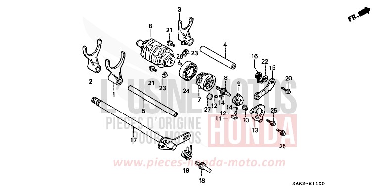 TAMBOUR DE CHANGEMENT/FOURCHETTE DE SELECTION de CRM125R SHASTA WHITE (NH138) 1994