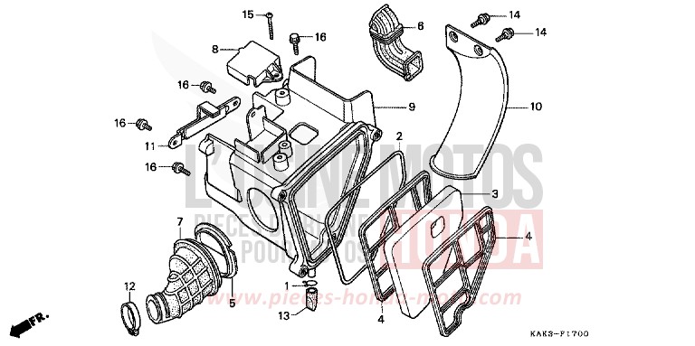 FILTRE A AIR de CRM125R REAL WHITE (NH250) 1997