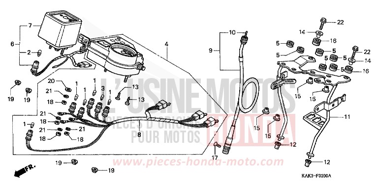 COMPTEUR de CRM125R ELEPHANT GRAY (NH4) 1999
