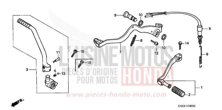 PEDALE de CRM125R ELEPHANT GRAY (NH4) 1999
