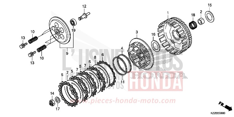 EMBRAYAGE de CRF250RLA NOIR (NH1) 2018