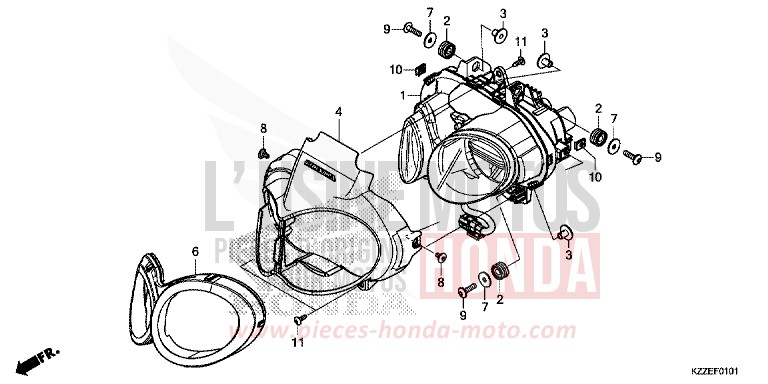 PROJECTEUR (CRF250RL/RLA) de CRF250RLA NOIR (NH1) 2018
