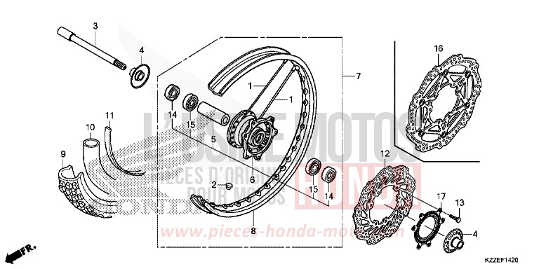 ROUE AVANT de CRF250RLA NOIR (NH1) 2018