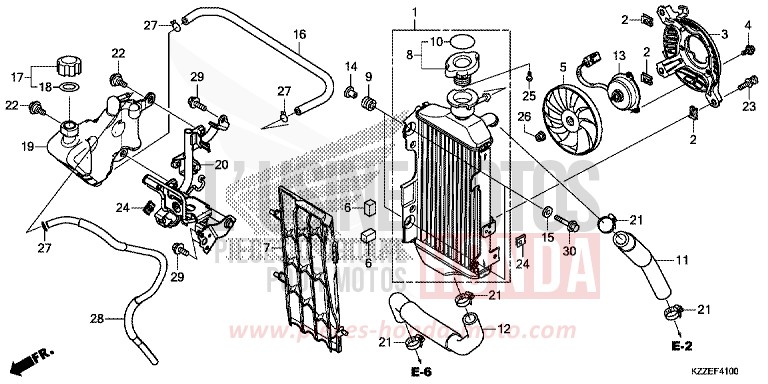 RADIATEUR de CRF250RLA NOIR (NH1) 2018
