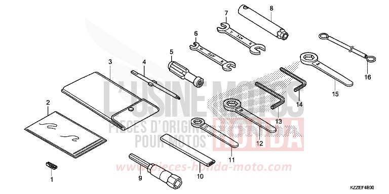 OUTILS de CRF250RLA NOIR (NH1) 2018
