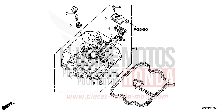 COUVERCLE DE CULASSE de CRF250RLA EXTREME RED (R292) de 2018