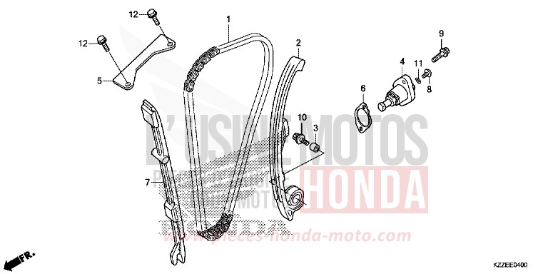 CHAINE A CAMES/TENDEUR de CRF250RLA EXTREME RED (R292) de 2018