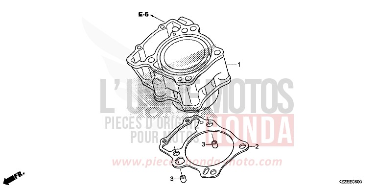 CYLINDRE de CRF250RLA EXTREME RED (R292) de 2018