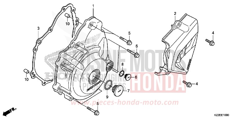 PANNEAU CARTER-MOTEUR G. de CRF250RLA EXTREME RED (R292) de 2018