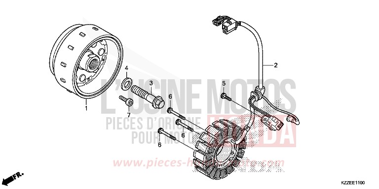 GENERATRICE de CRF250RLA EXTREME RED (R292) de 2018