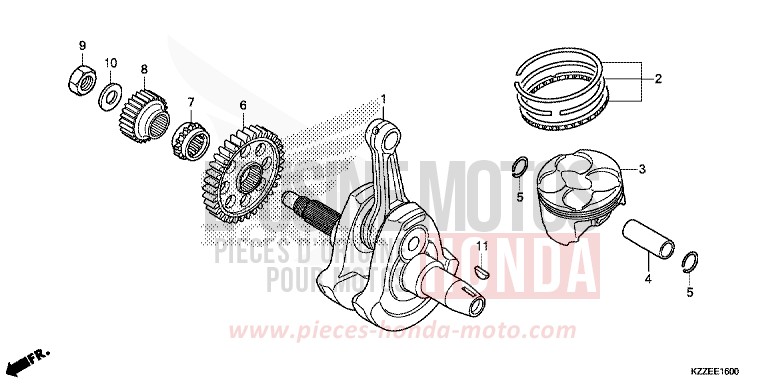 VILEBREQUIN/PISTON de CRF250RLA EXTREME RED (R292) de 2018