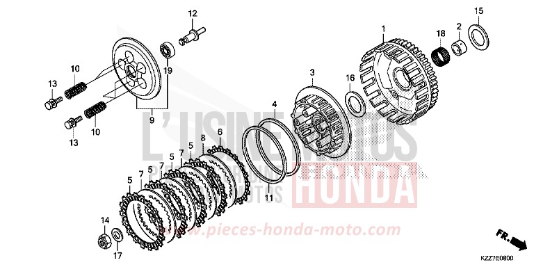 EMBRAYAGE de CRF250RLA NOIR (NH1) 2019