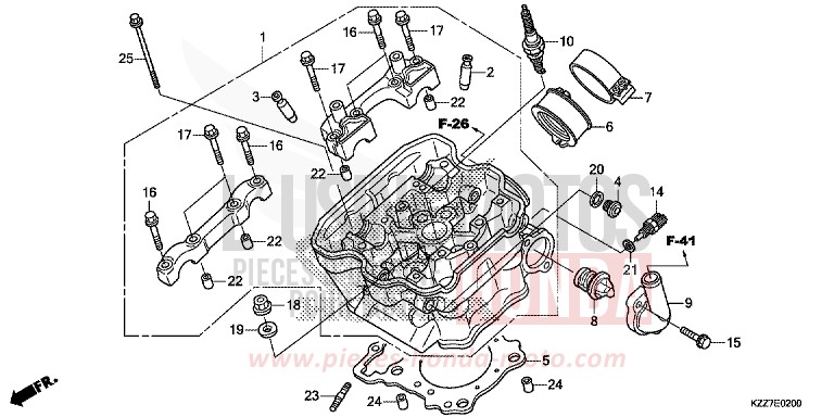 CULASSE de CRF250RLA EXTREME RED (R292) 2019