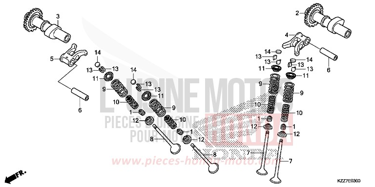 ARBRE A CAMES/SOUPAPE de CRF250RLA EXTREME RED (R292) 2019