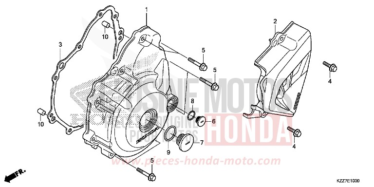 PANNEAU CARTER-MOTEUR G. de CRF250RLA EXTREME RED (R292) 2019