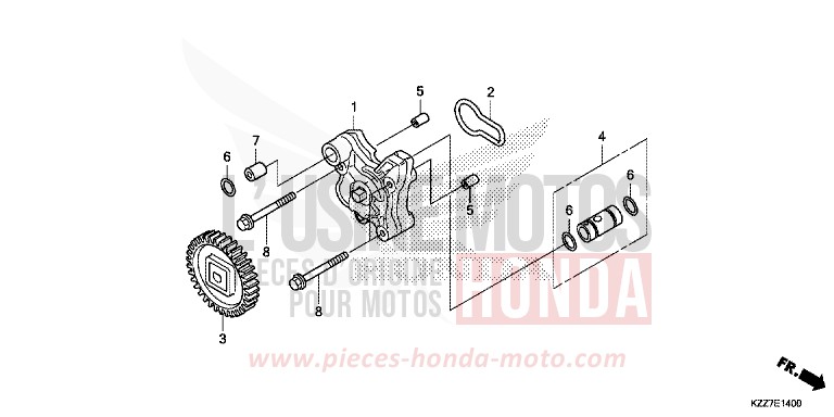 POMPE A HUILE de CRF250RLA EXTREME RED (R292) 2019