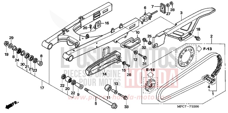 BRAS OSCILLANT de FMX650 FIGHTING RED (R134) 2005