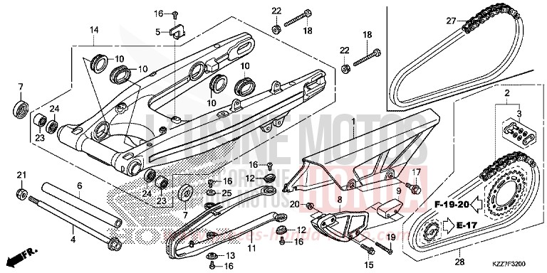 BRAS OSCILLANT de CRF250RLA EXTREME RED (R292) 2019