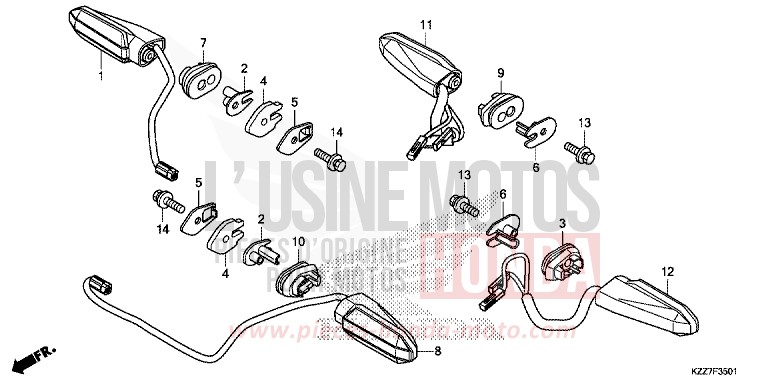CLIGNOTANT (CRF250RL/RLA) de CRF250RLA EXTREME RED (R292) 2019