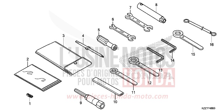 OUTILS de CRF250RLA EXTREME RED (R292) 2019