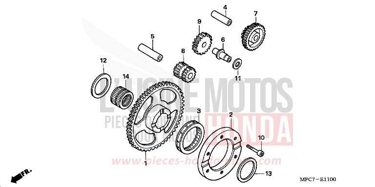 EMBRAYAGE DE DEMARRAGE de FMX650 RHINOCEROS GRAY (NHA53) 2005