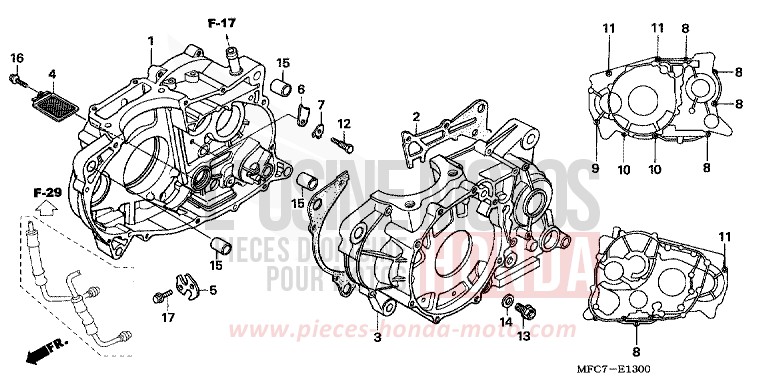 CARTER MOTEUR de FMX650 RHINOCEROS GRAY (NHA53) 2005