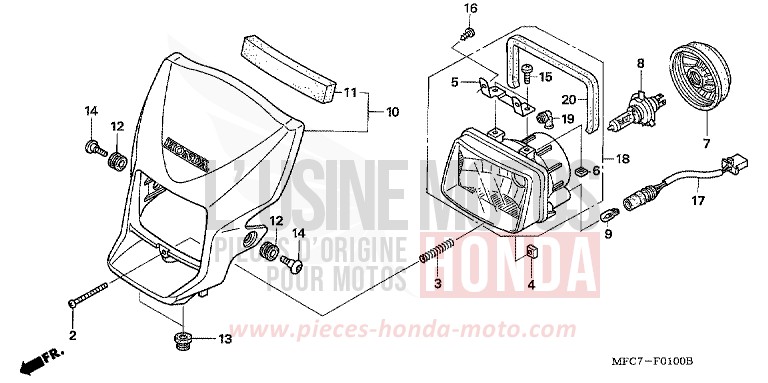 PROJECTEUR de FMX650 RHINOCEROS GRAY (NHA53) 2005