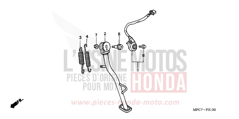 BEQUILLE de FMX650 RHINOCEROS GRAY (NHA53) 2005