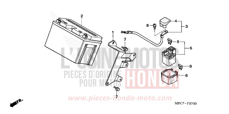 BATTERIE de FMX650 RHINOCEROS GRAY (NHA53) 2005